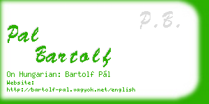 pal bartolf business card